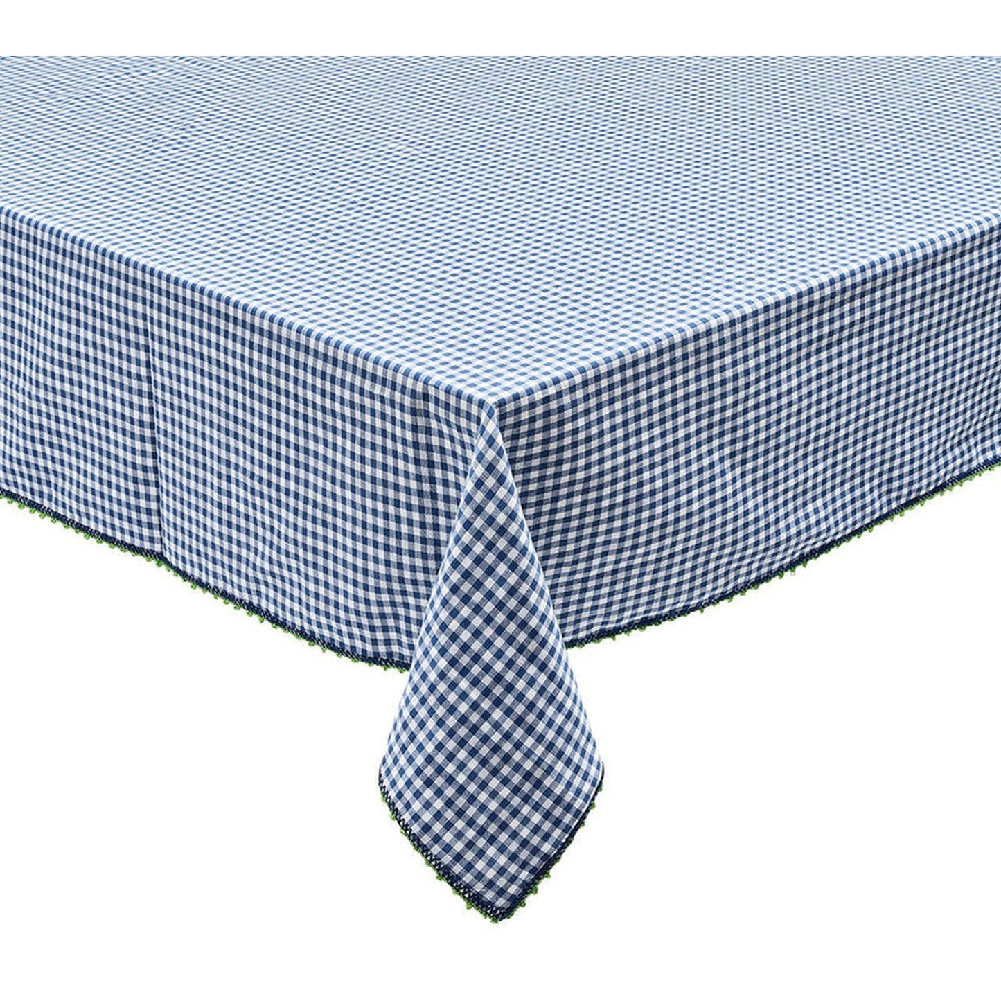 Kim Seybert Table Cloth: Check 54"X110", Blue/Green