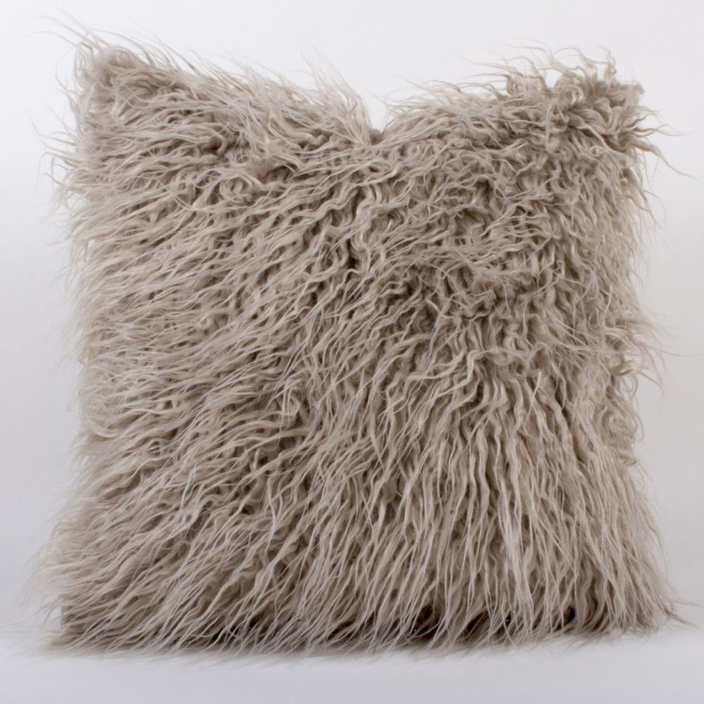 8 Oak Lane Grey Mongolian Fur Throw Pillow