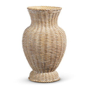 Raz Imports 2024 Green Meadows 12" Brown Basketweave Vase