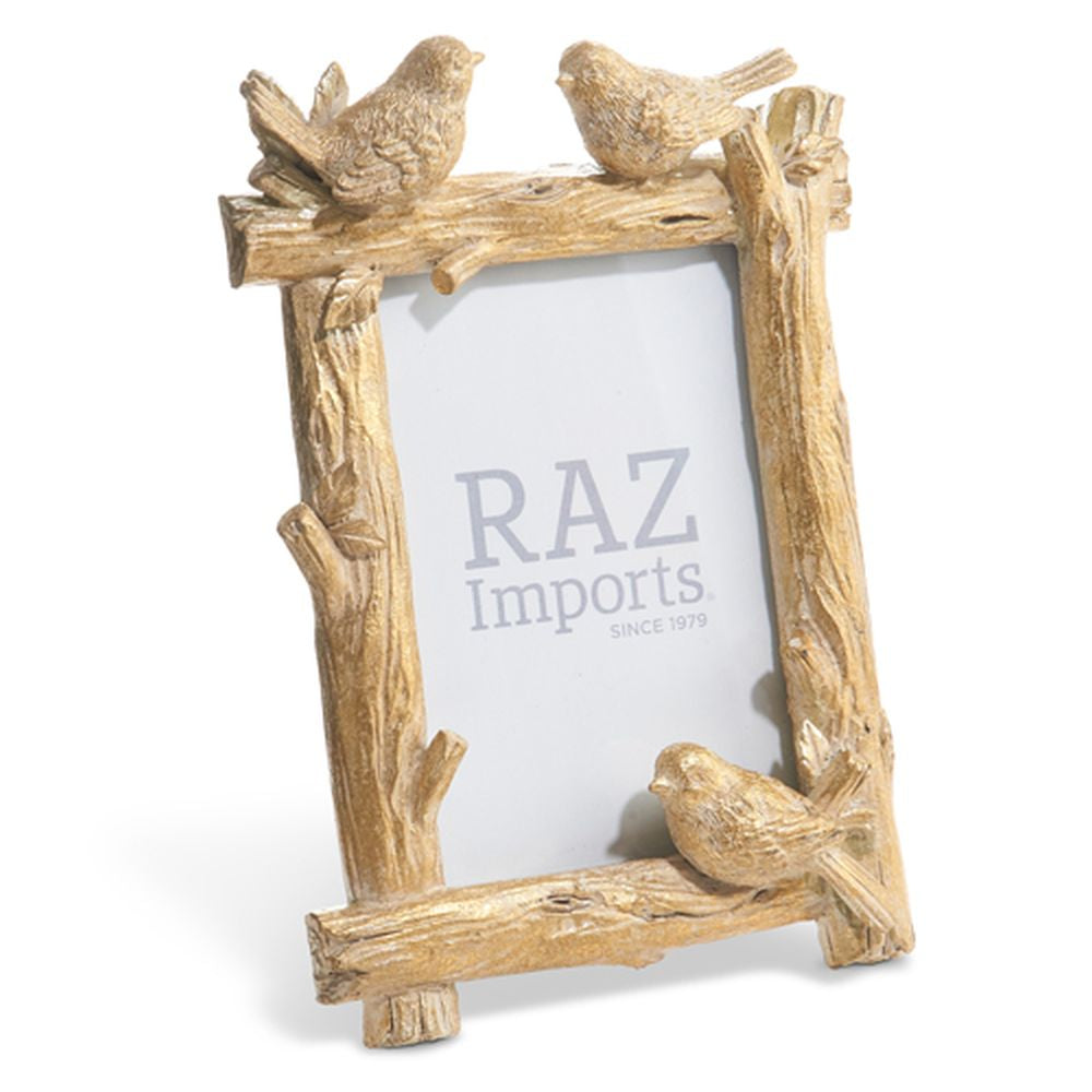 Raz Imports 2024 The English Manor 9" Gold Ornate Bird Picture Frame