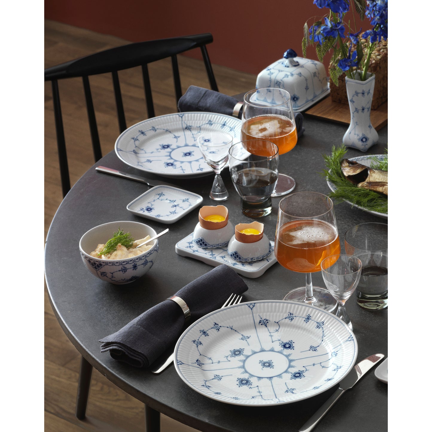 Royal Copenhagen Blue Fluted Plain Dinner Plate 10.75 Inch