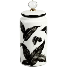 Load image into Gallery viewer, Mark Roberts Spring 2022 Floral Jar with Lid, Black/White