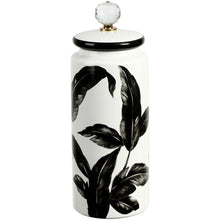 Load image into Gallery viewer, Mark Roberts Spring 2022 Floral Jar with Lid, Black/White