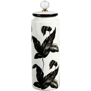Mark Roberts Spring 2022 Floral Jar with Lid, Black/White