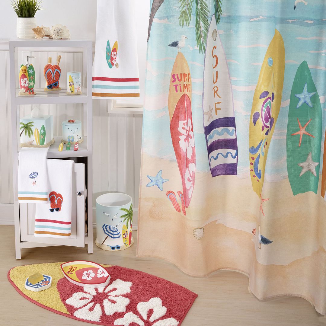 Avanti Linens Surf Time Shower Curtain - Multicolor