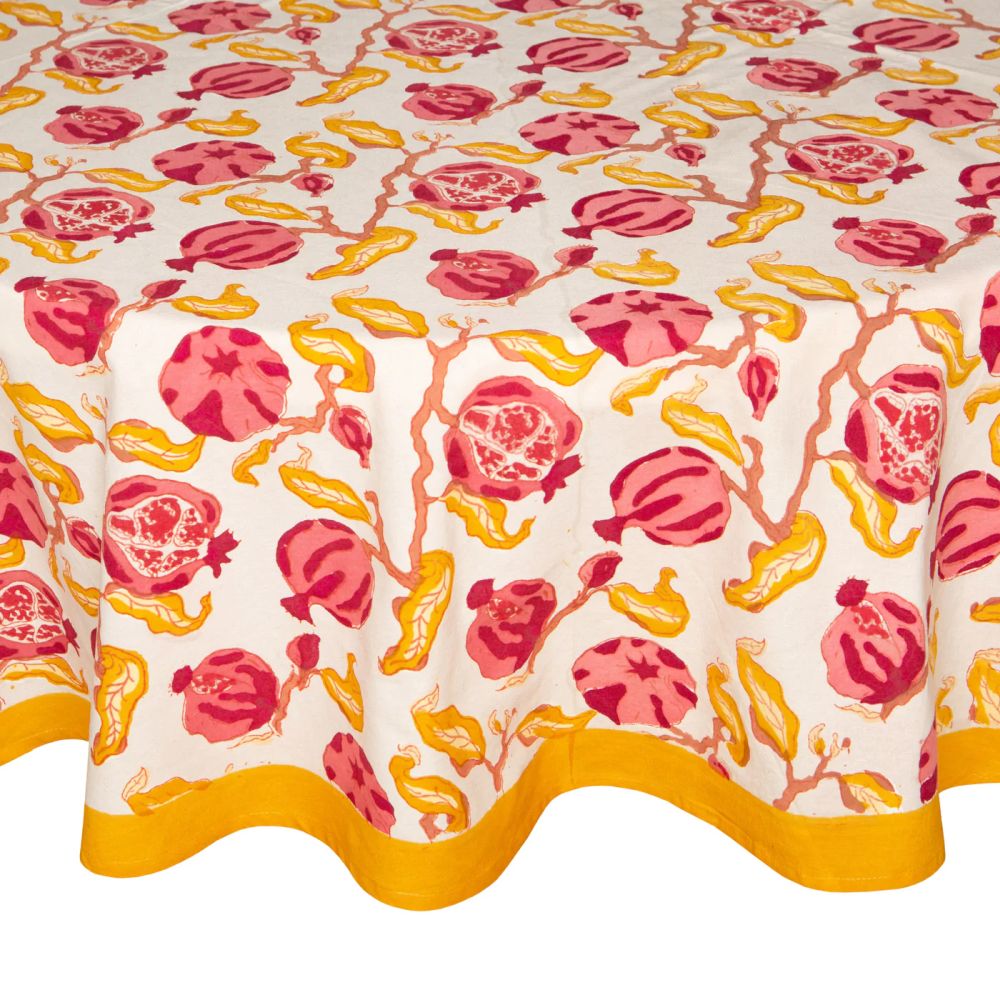 Couleur Nature Pomegranate Yellow/Red Tablecloth