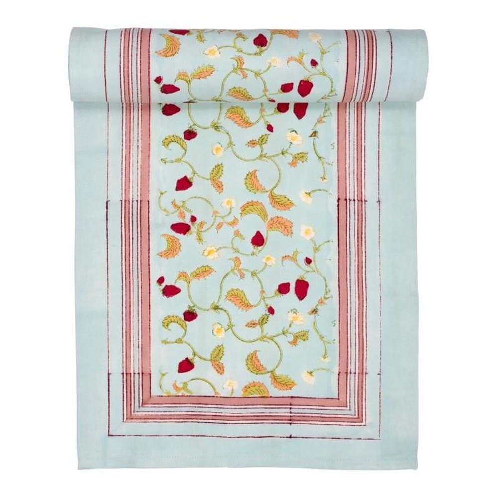Couleur Nature Strawberry Blue Table Runner