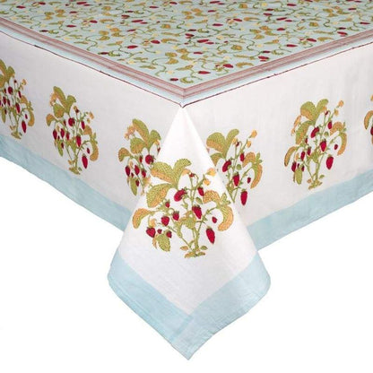 Couleur Nature Strawberry Blue Tablecloth