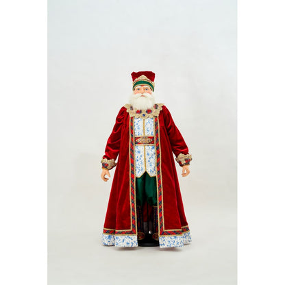Katherine's Collection 2022 Chinoiserie Santa Doll Red Polyester