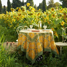 Load image into Gallery viewer, Couleur Nature Sunflower Yellow/Green Tablecloth