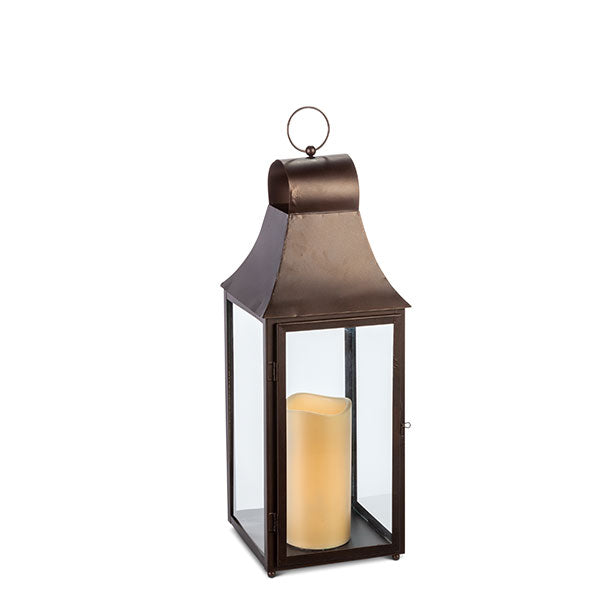 Gerson Company Metal Lantern with Glass Panes by Gerson Company
