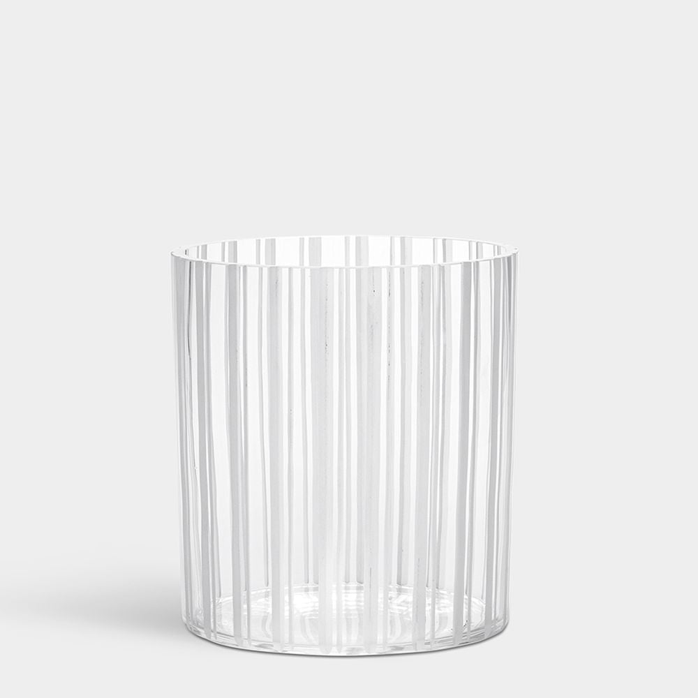 Orrefors Cut In Number Stripes Vase Medium