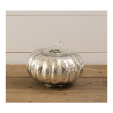 Load image into Gallery viewer, Your Heart&#39;s Delight Silver Mercury Glass Pumpkin Decor