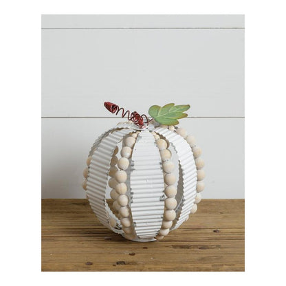 Your Heart's Delight Corrugated Metal And Beads Pumpkin Decor