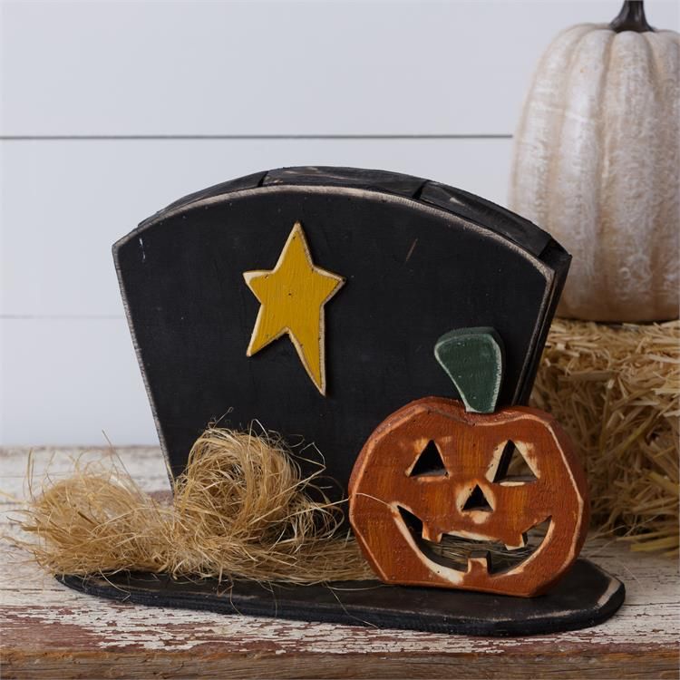 Your Heart's Delight Harvest Hat and Pumpkin, Wood