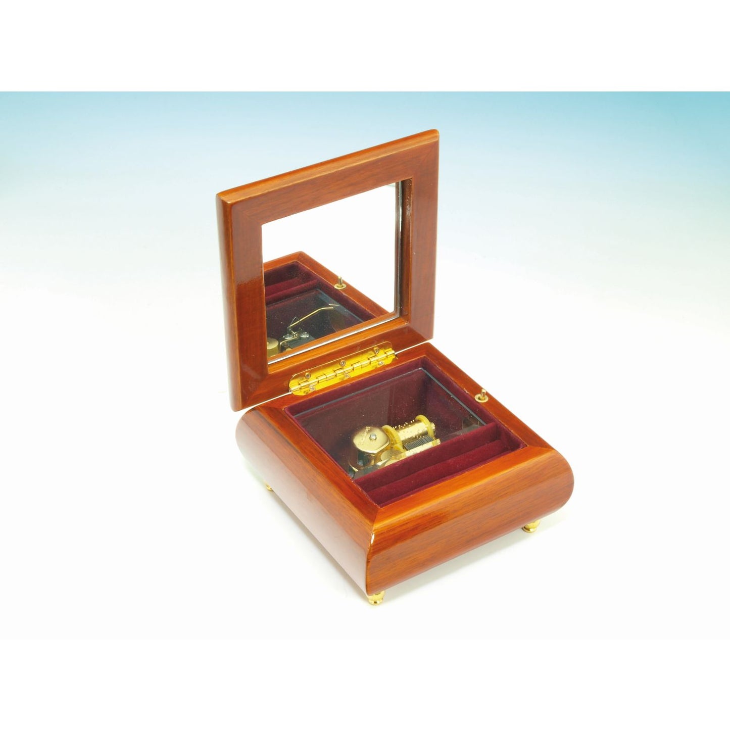Musicbox Kingdom 4.9" Square Jewelry Box With Edelweiss In Marquetry Design