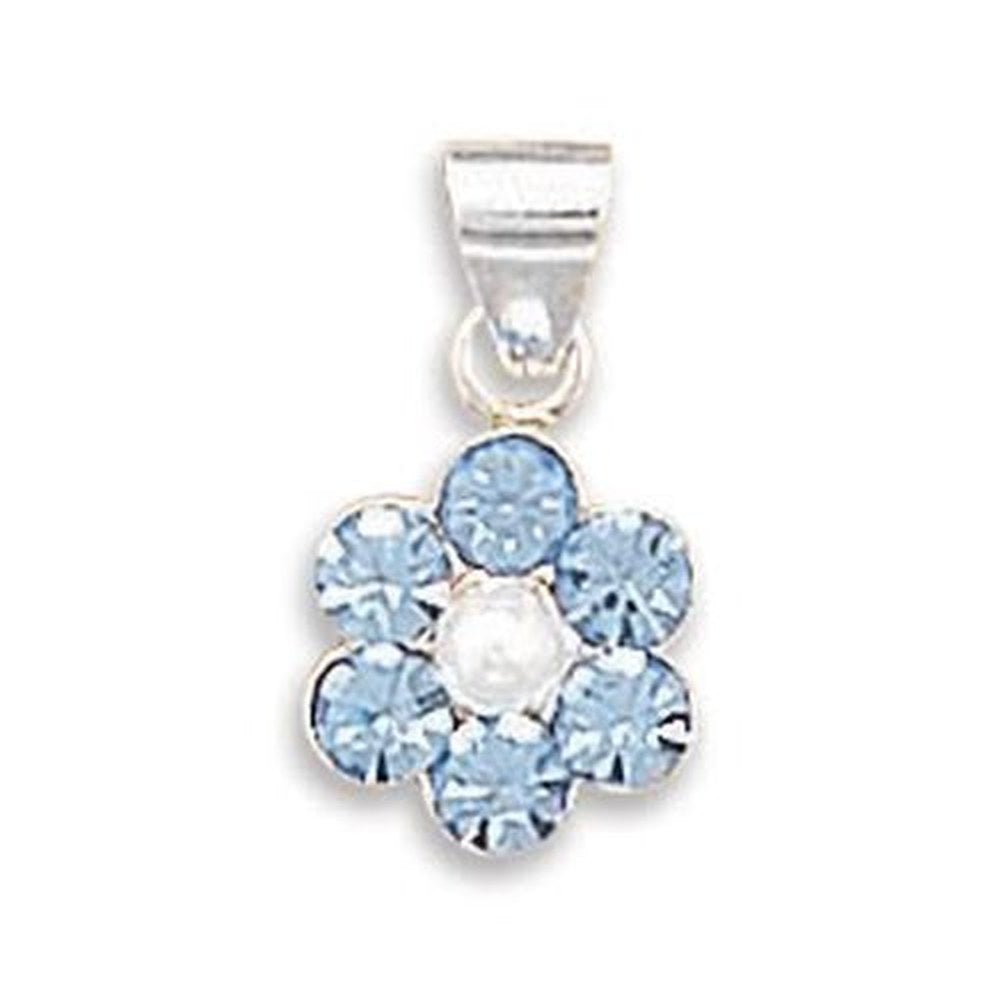MMA Crystal and Simulated Pearl Flower Pendant