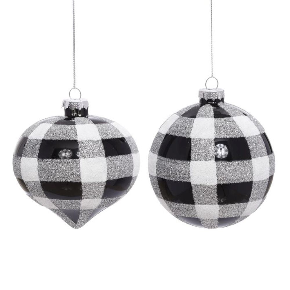 Mark Roberts Christmas 2020 Gingham Plaid Ornament, Assortment of 2, 4 inches