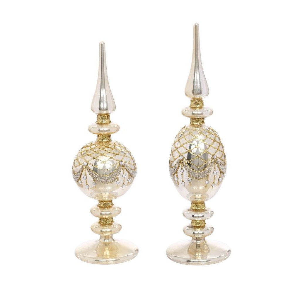 Mark Roberts Christmas 2020 Jeweled Table Finial, Assortment of 2, 13 inches