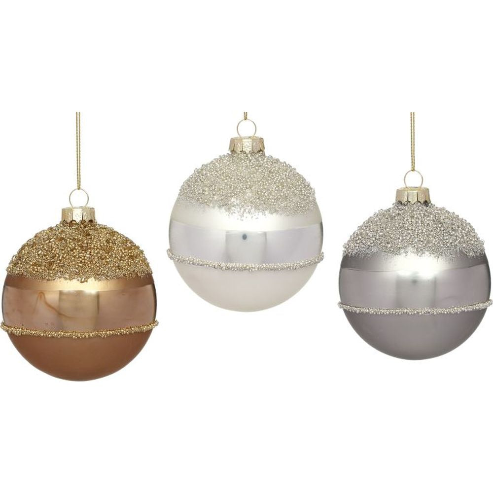 Mark Roberts Christmas 2023 Icy Top Ball Ornament 3'', Assortment of 3