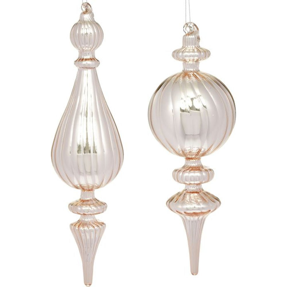 Mark Roberts Christmas 2023 Fluted Shiny Ornament 11'', Assortment of 2