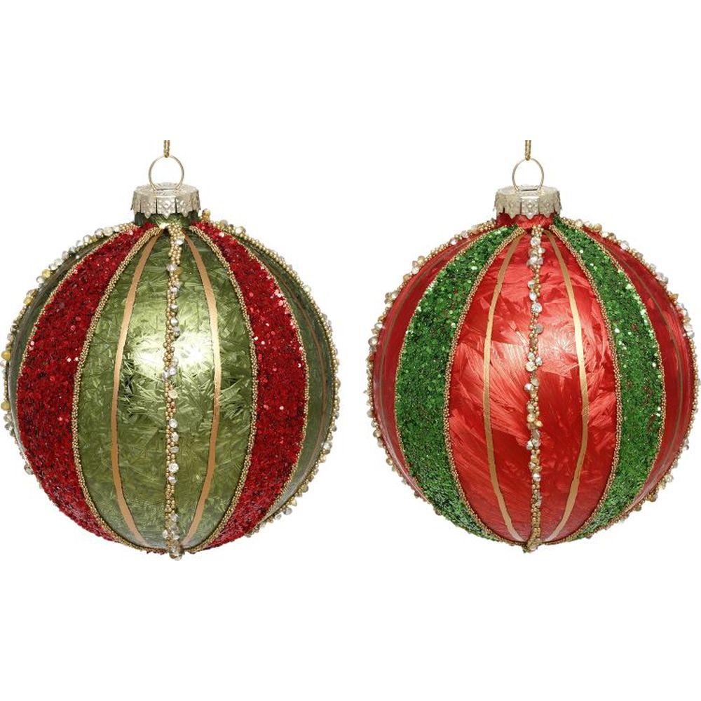 Mark Roberts Christmas 2023 Traditional Ball Ornament 4'', Assortment of 2