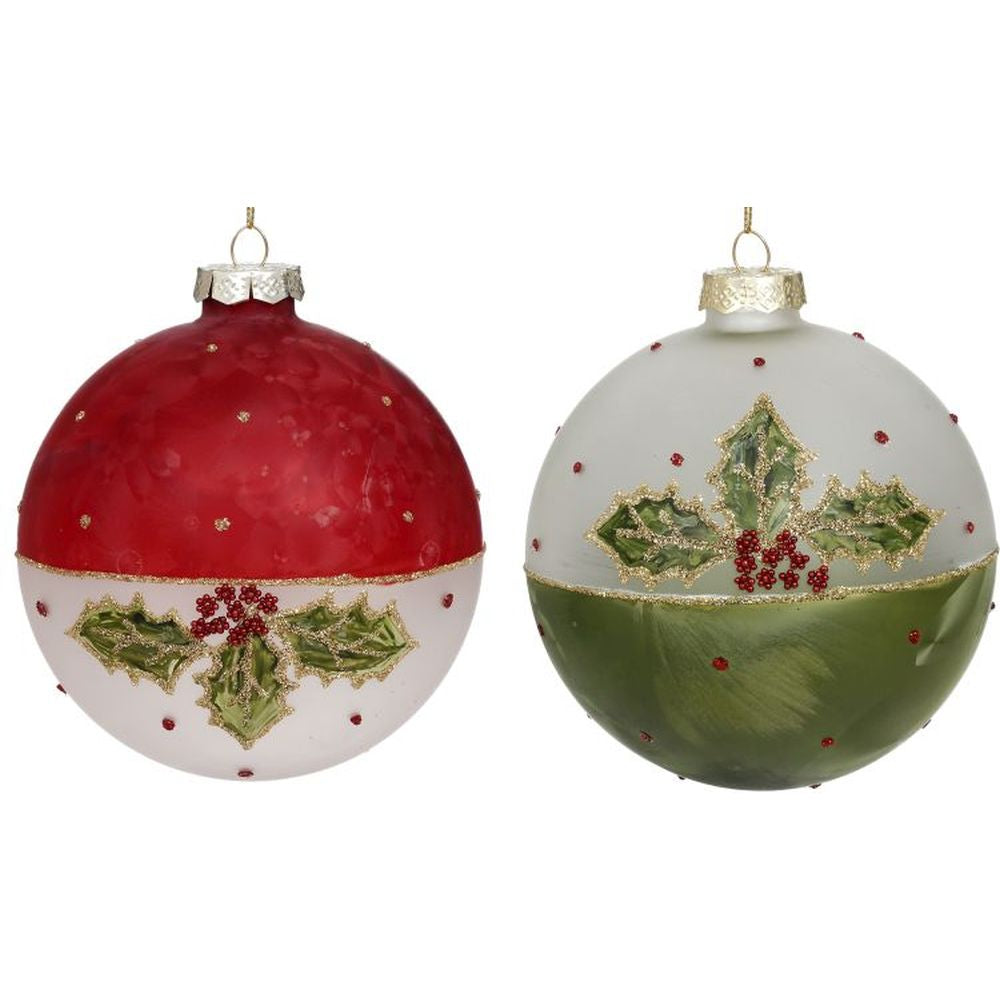 Mark Roberts Christmas 2023 Holy Leaf Ball Ornament 4'', Assortment of 2