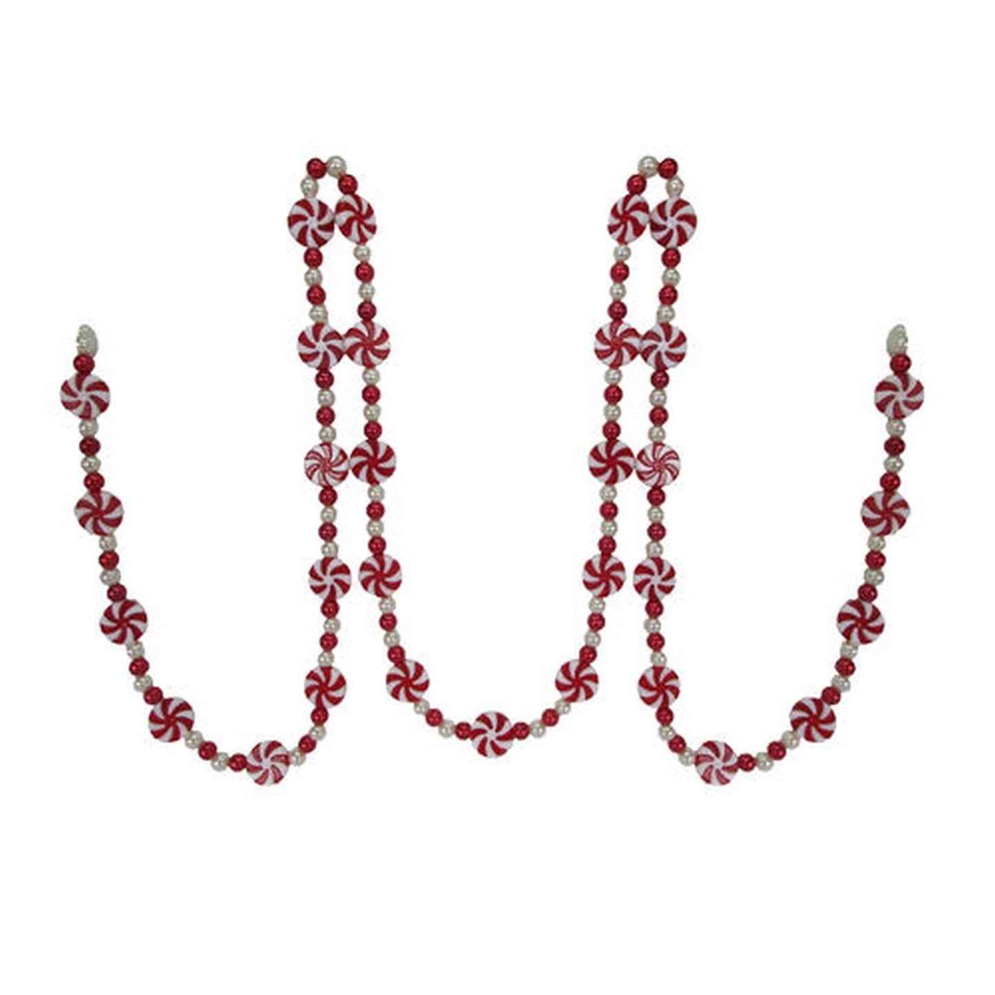 December Diamonds Candy Cane Lace Peppermint Garland