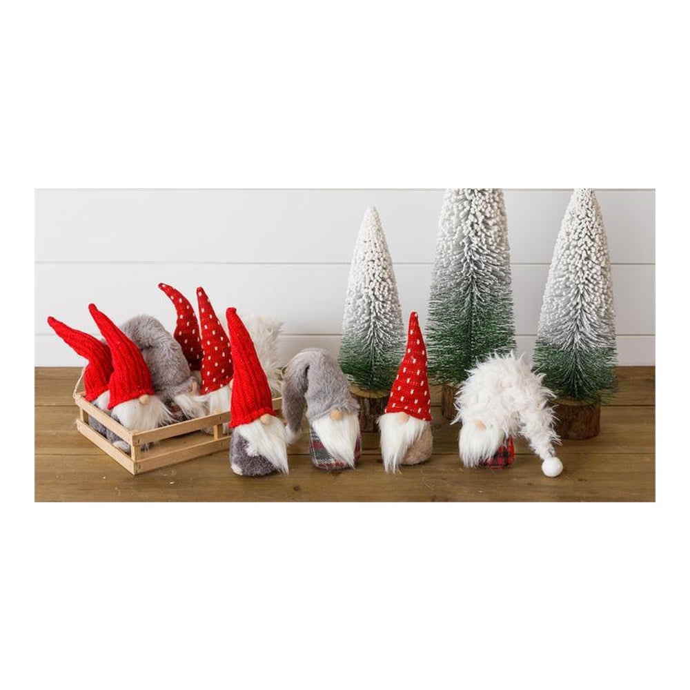 Your Heart's Delight Gray & Red Gnome Ornaments In a Crate, 12 Assortment