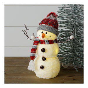 Your Heart's Delight Fur And Fair Isle Snowman - Lighted Standing With Beanie