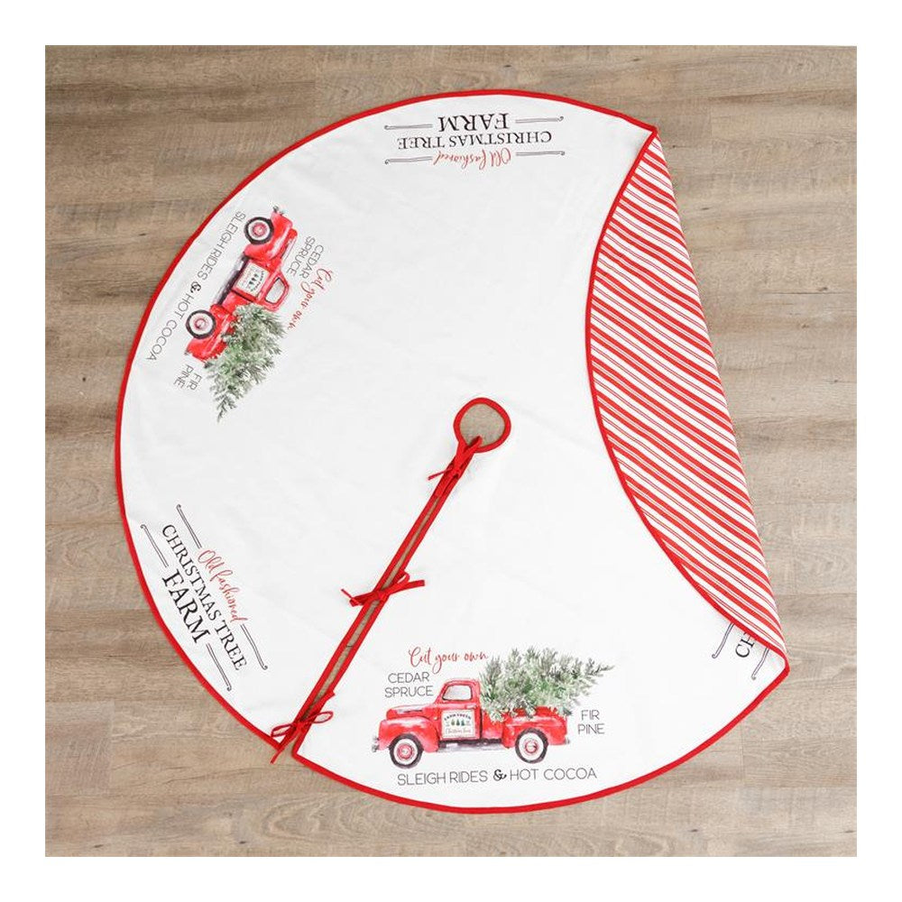 Your Heart's Delight Two-Sided Christmas Tree Skirt - Christmas Tree Farm, White