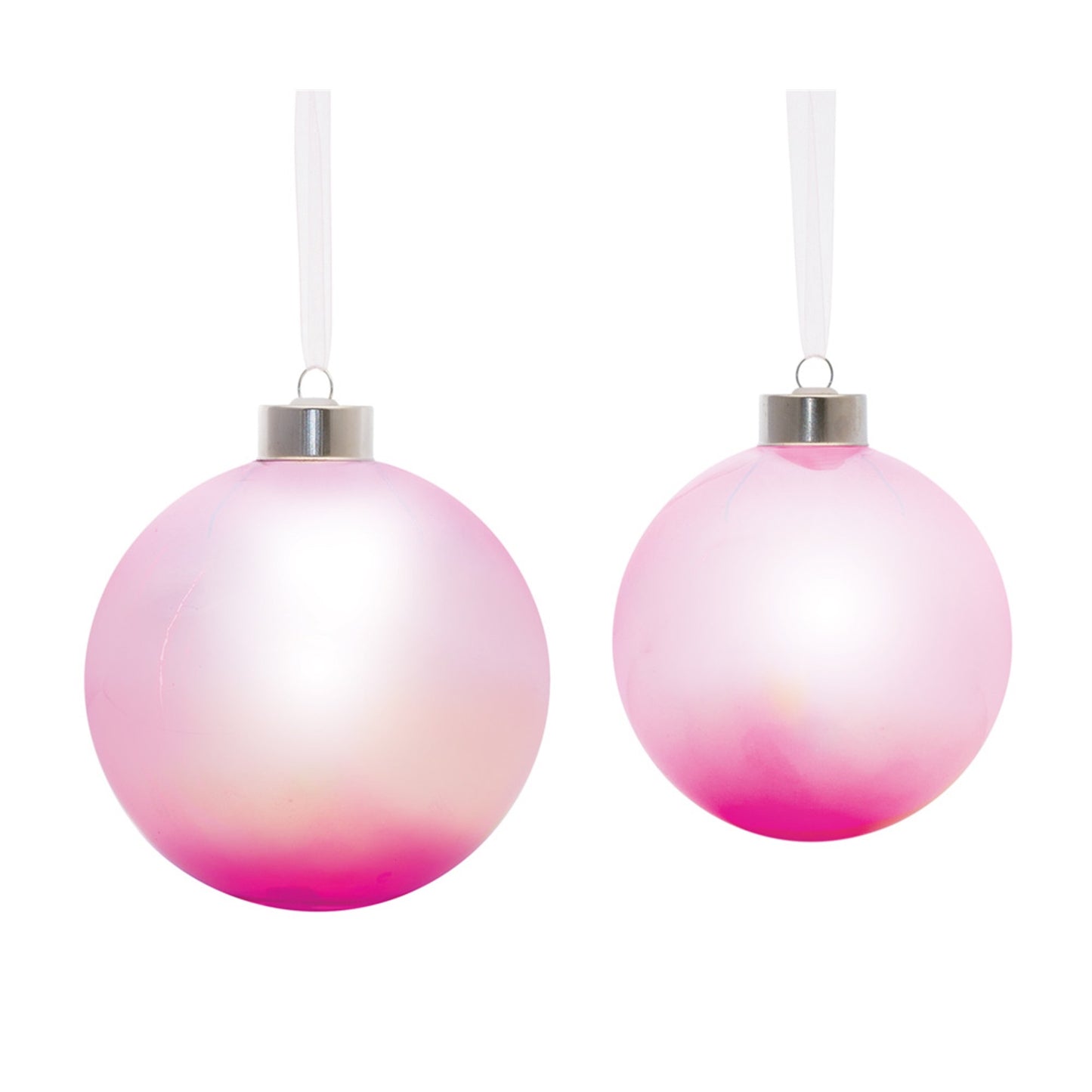Melrose Set Of 16 Pastel Pink Glass Christmas Ball Ornaments, 4.5"