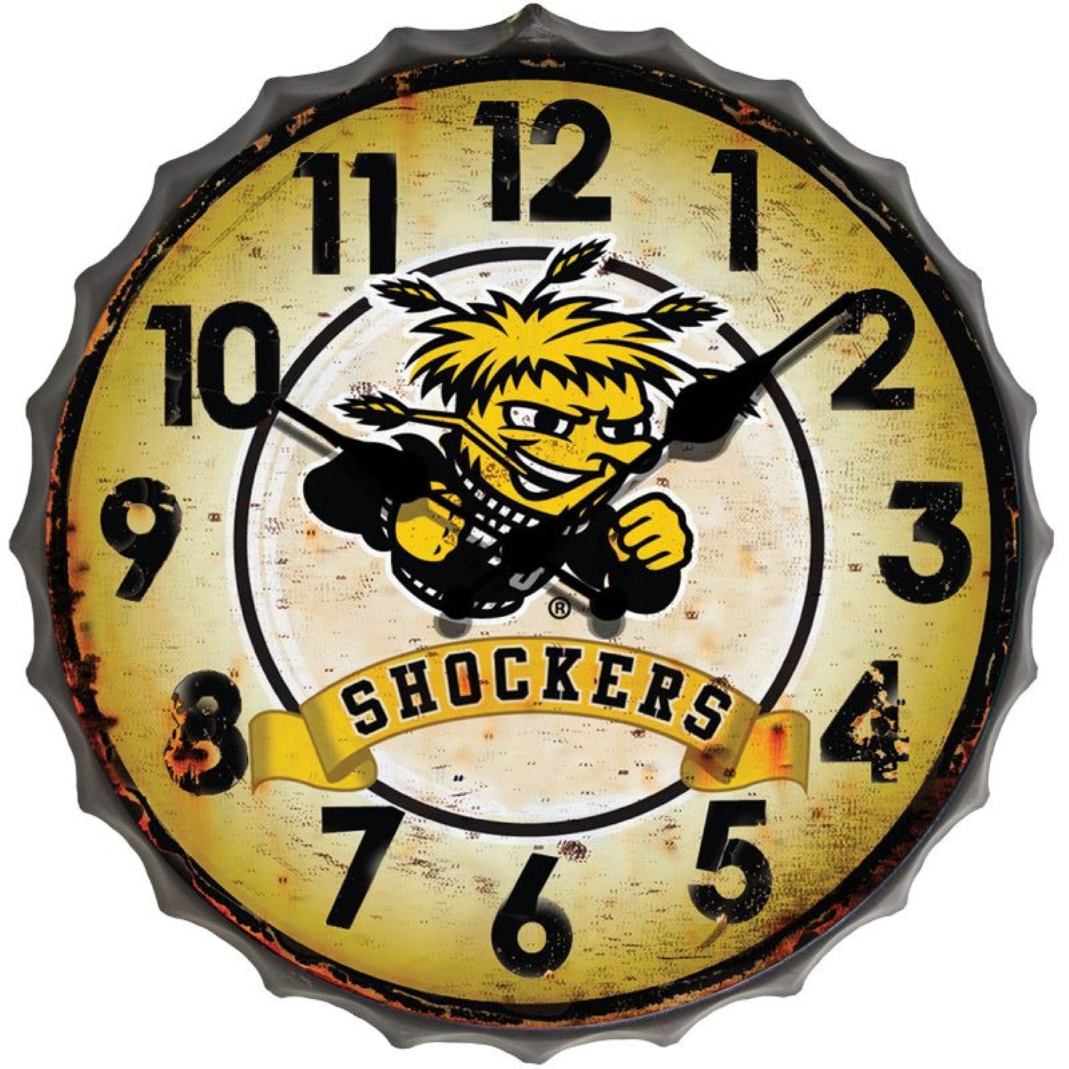 Hanna’s Handiworks Wichita State Bottle Cap Clock by Hanna’s Handiworks