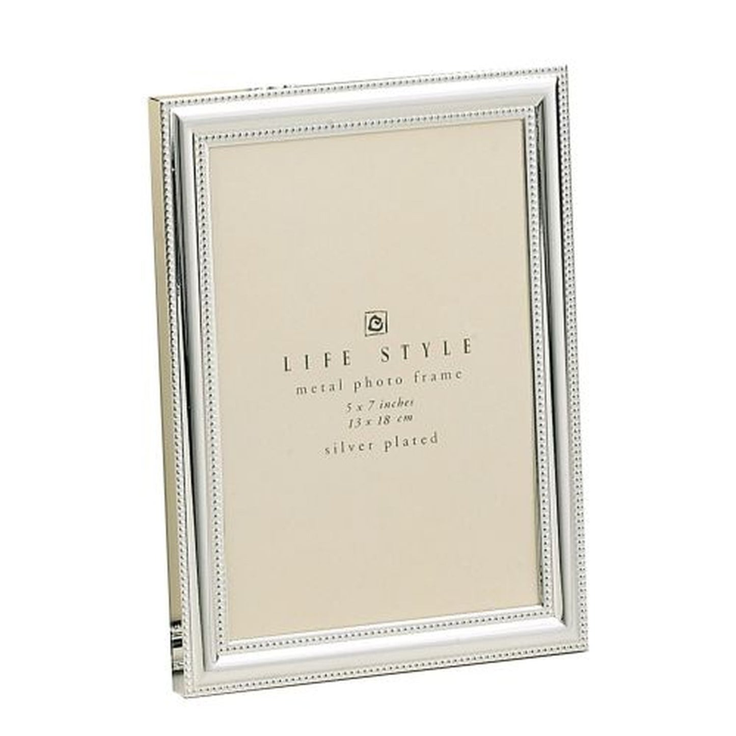 Leeber Beaded Picture Frame, 5" x 7", Silver-Plated