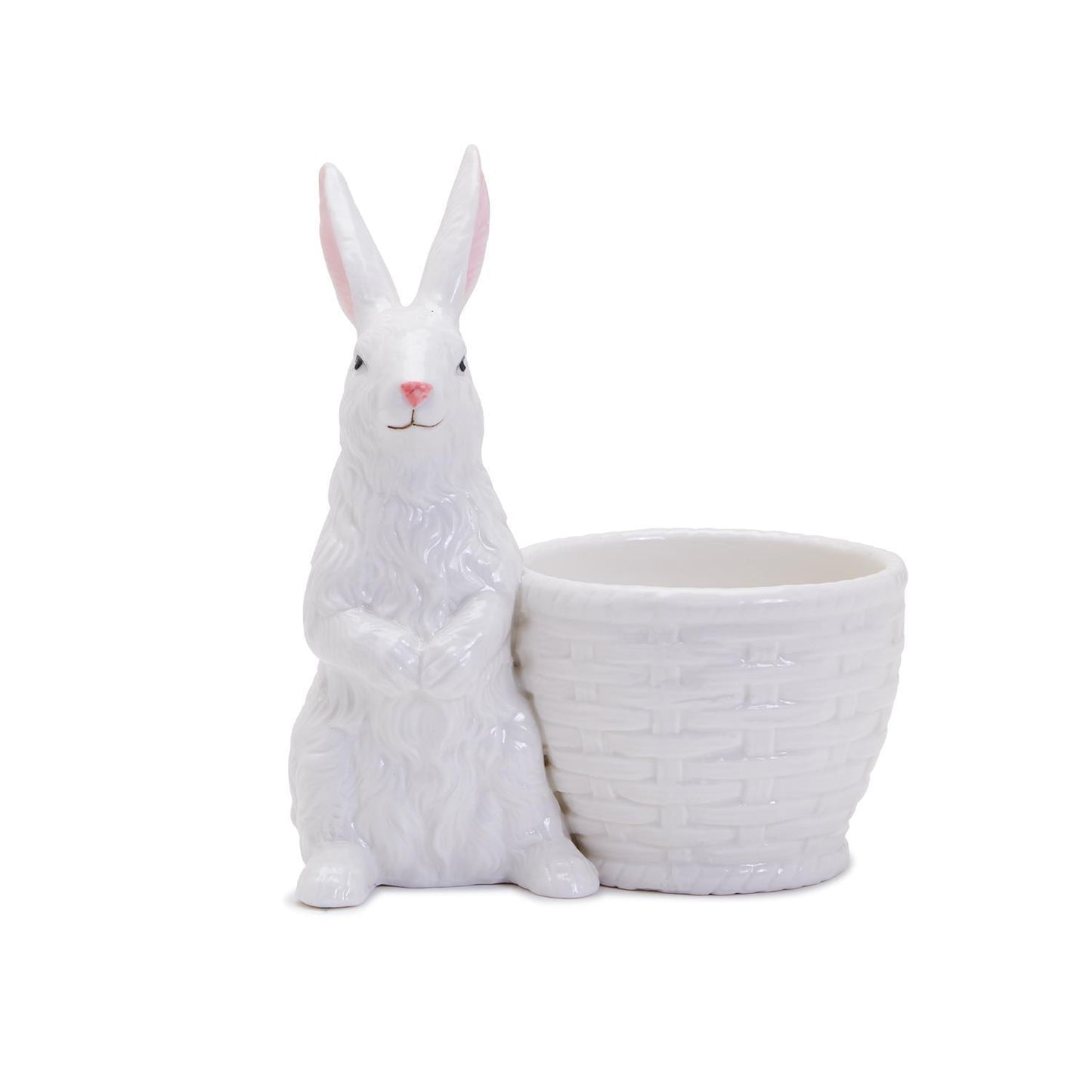 Two's Company Bunny with Basket Cachepot.