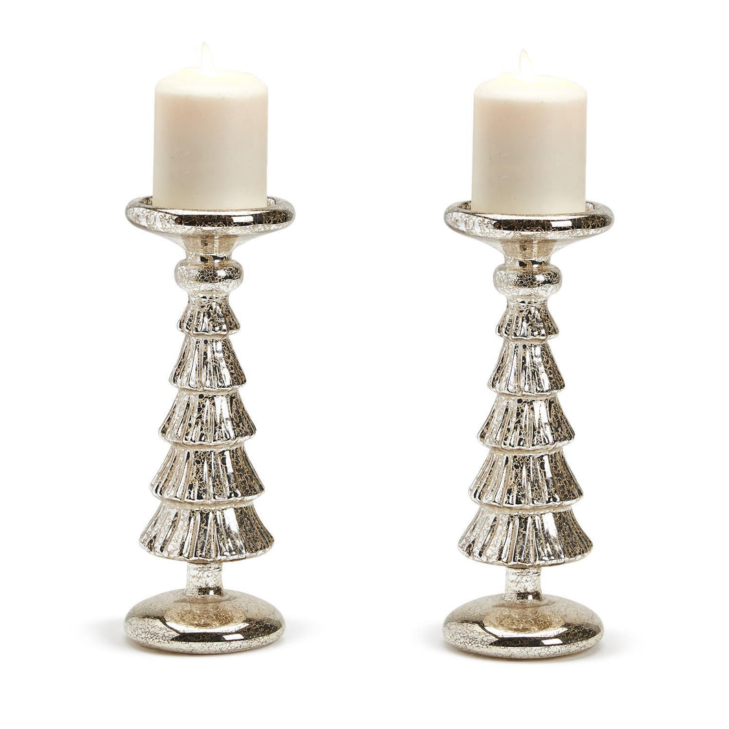 Two's Company Silver Belle Set Of 2 Candleholders
