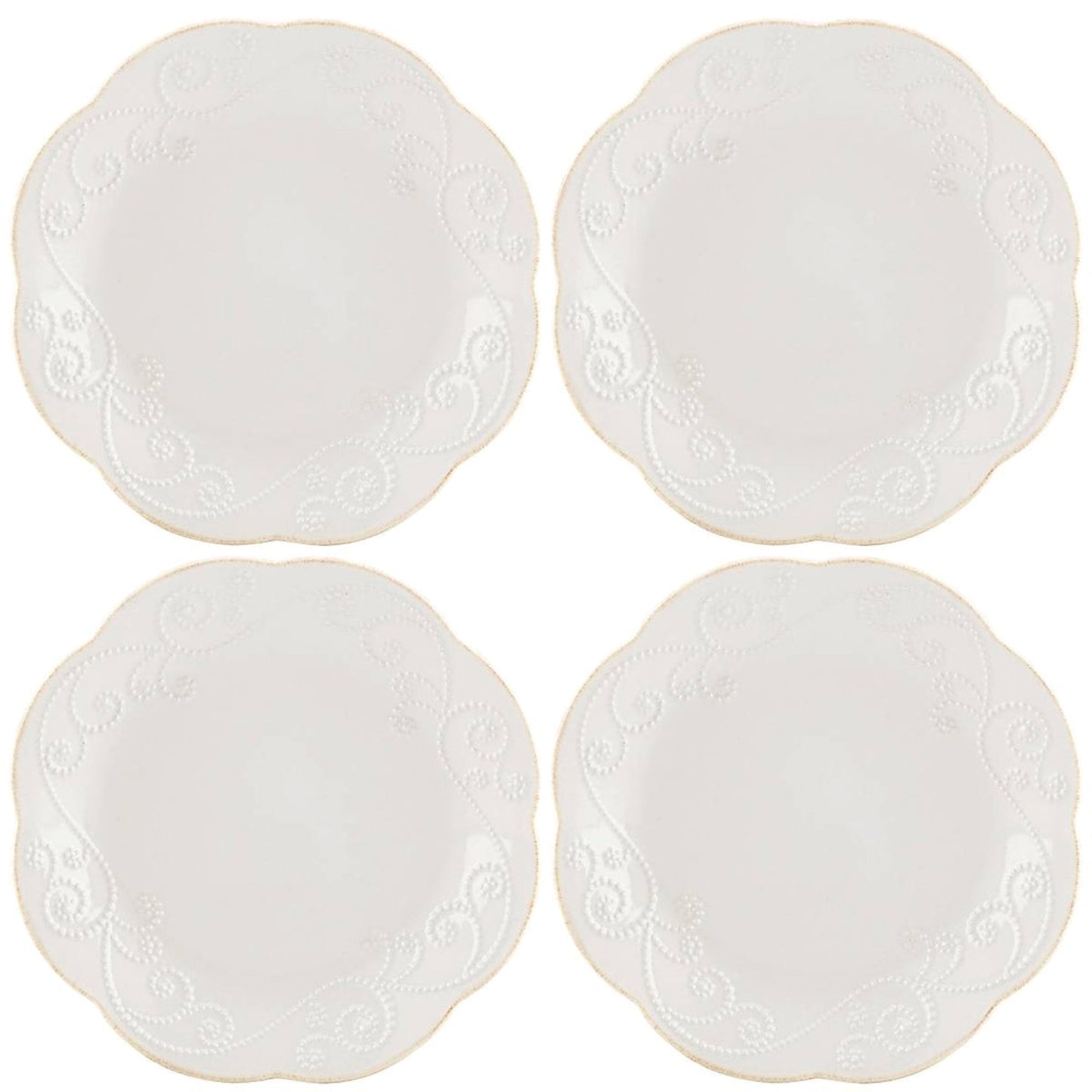 Lenox French Perle White Dessert Plates, Set of 4