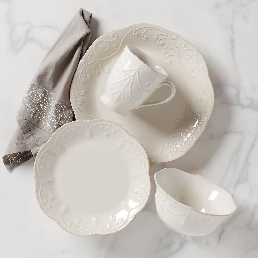 Lenox French Perle White Dinnerware 4-Piece Place Setting