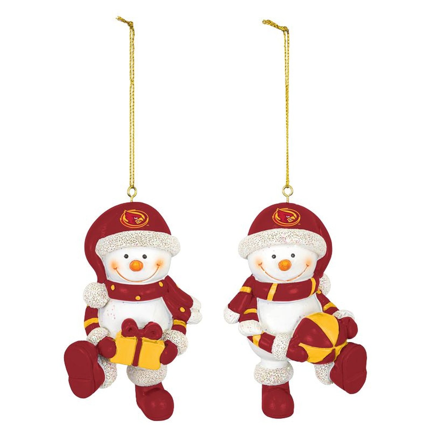 Hanna’s Handiworks Iowa State Resin Snowman Ornament Set Of 2 by Hanna’s Handiworks