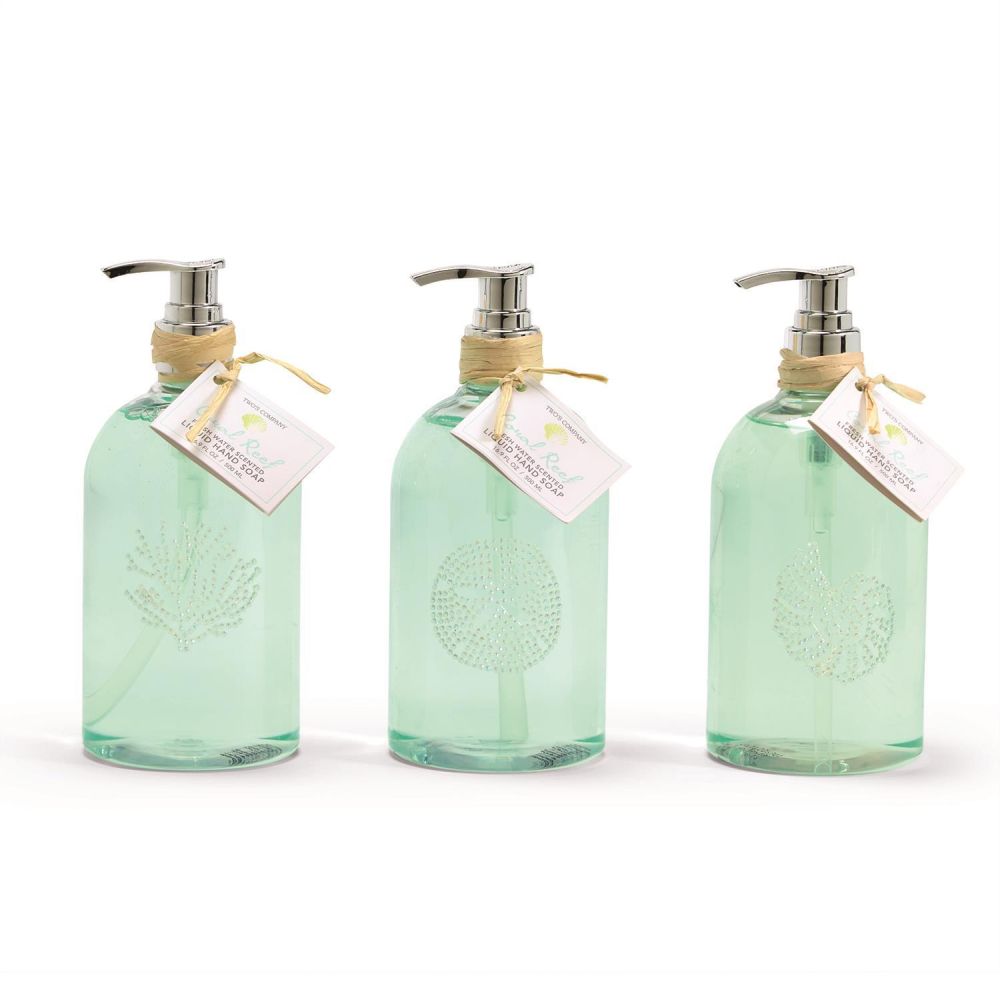 Two's Company Coral Reef Fresh Water Scent Hand Soap Assorted 3 Bling Designs.