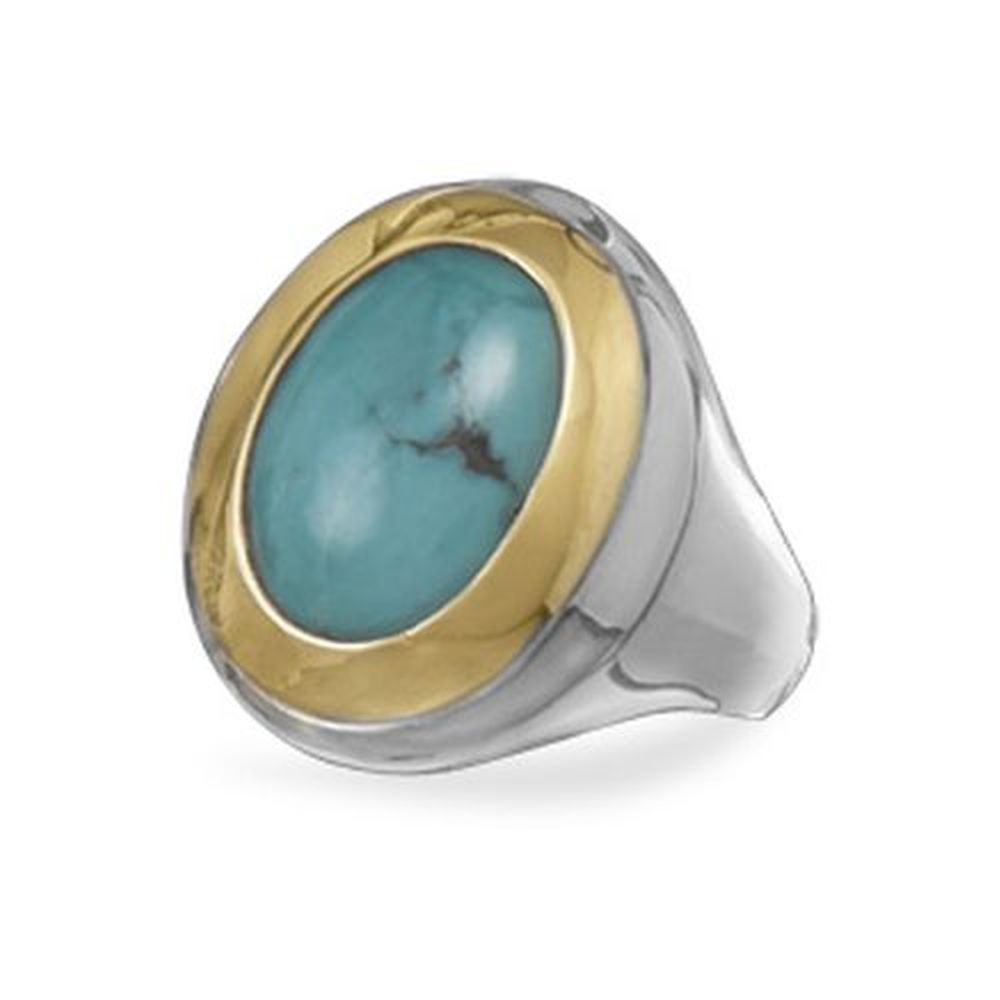 MMA Two Tone Turquoise Ring / Size 7