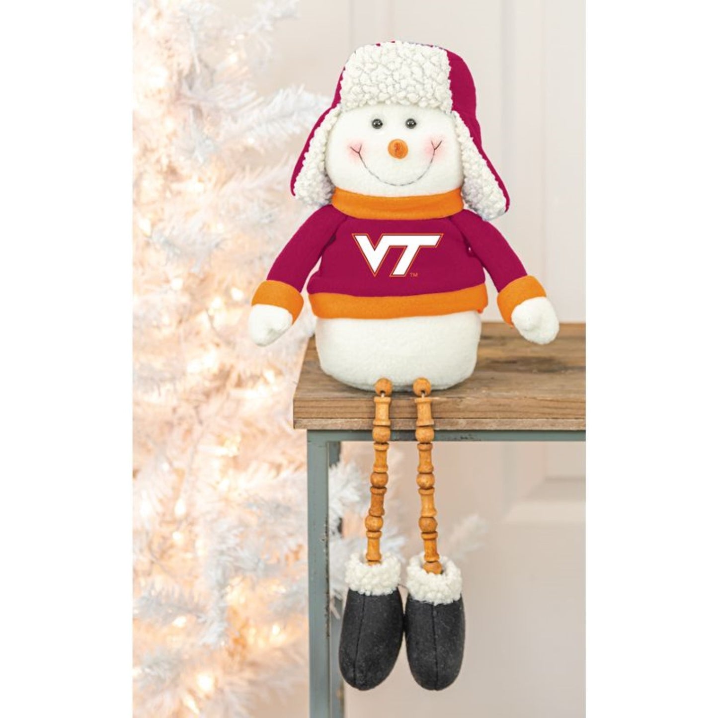 Hanna's Handiworks Virginia Tech Bead Leg Snowman