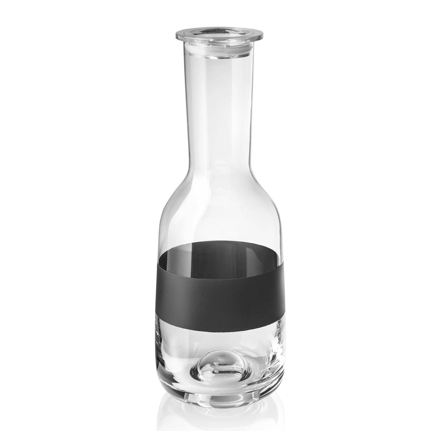 IVV Glassmakers Italia Unforgettable Bottle With Lid, Clear w/ Black Decoration by IVV Glassmakers Italia