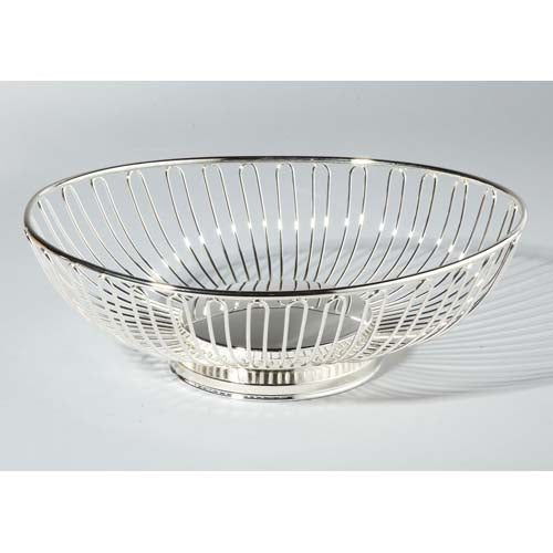 Leeber Oval Basket, Non-Tarnish Silver Plated