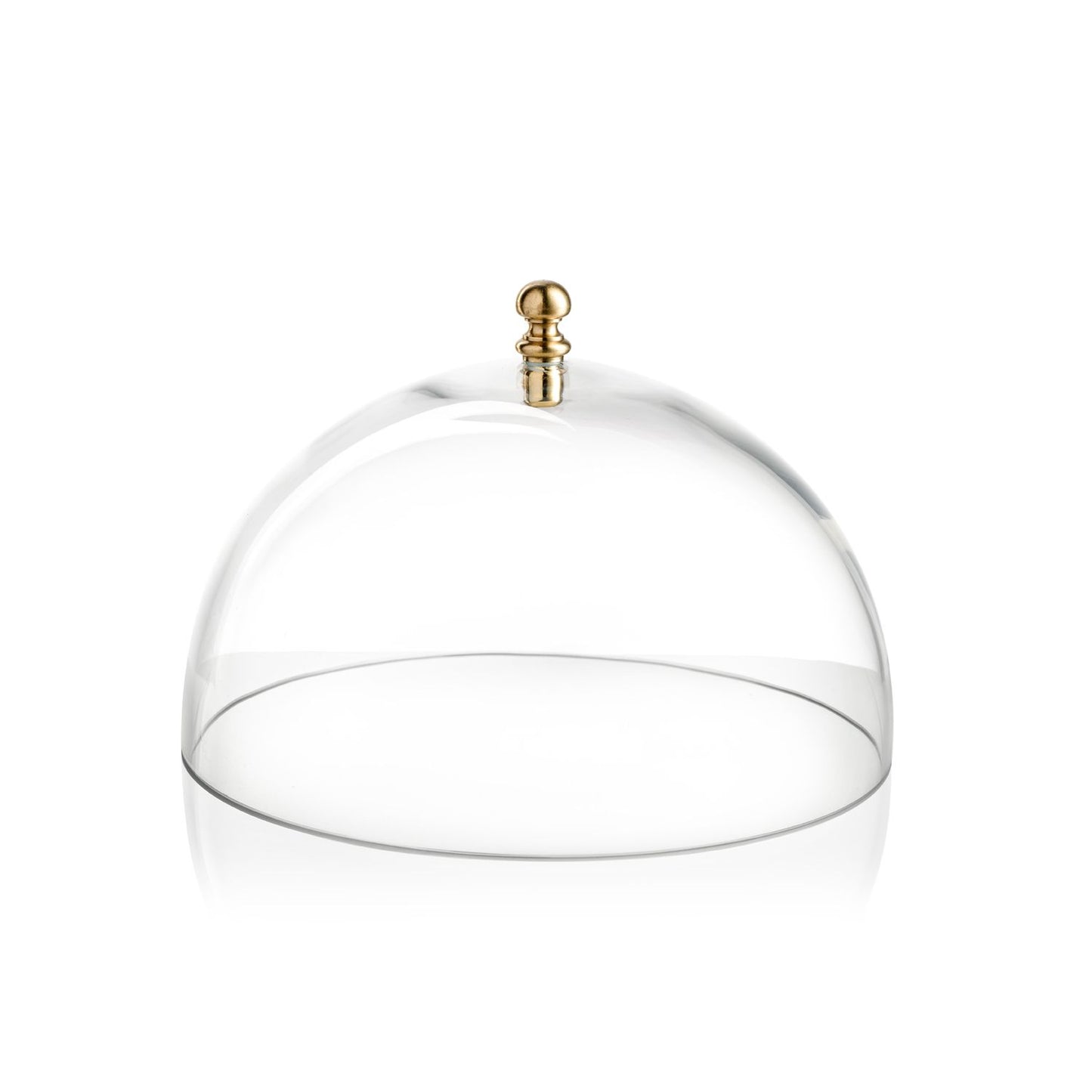 IVV Glassmakers Italia Vertigo Dome, .9.9" Diameter, Clear With Brass Knob by IVV Glassmakers Italia