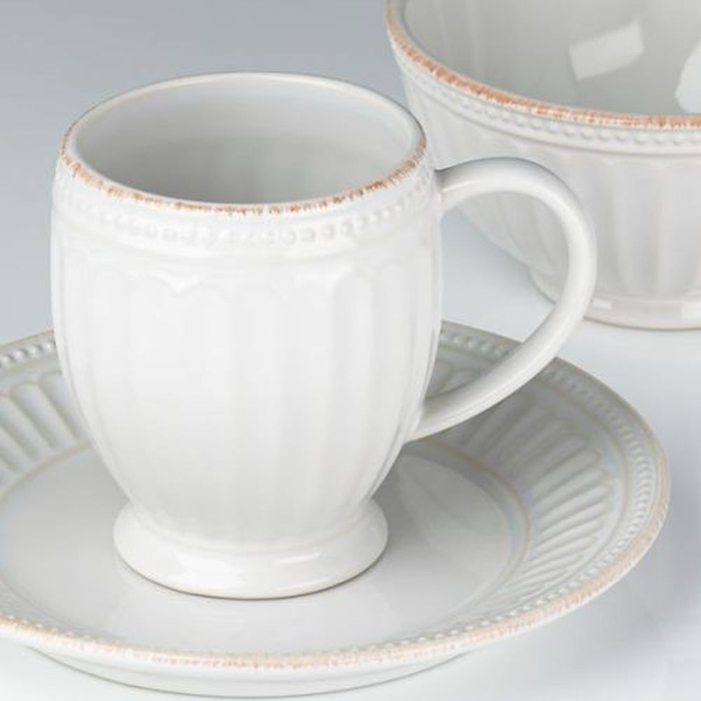 Lenox French Perle Groove White 4 Piece Place Setting