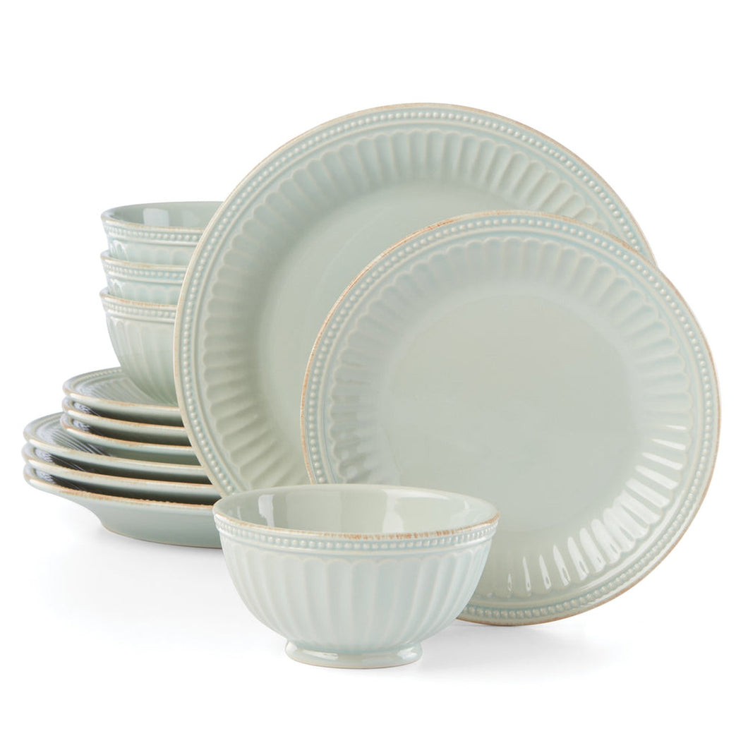 Lenox French Pearl Groove 12-Piece Dinnerware Set