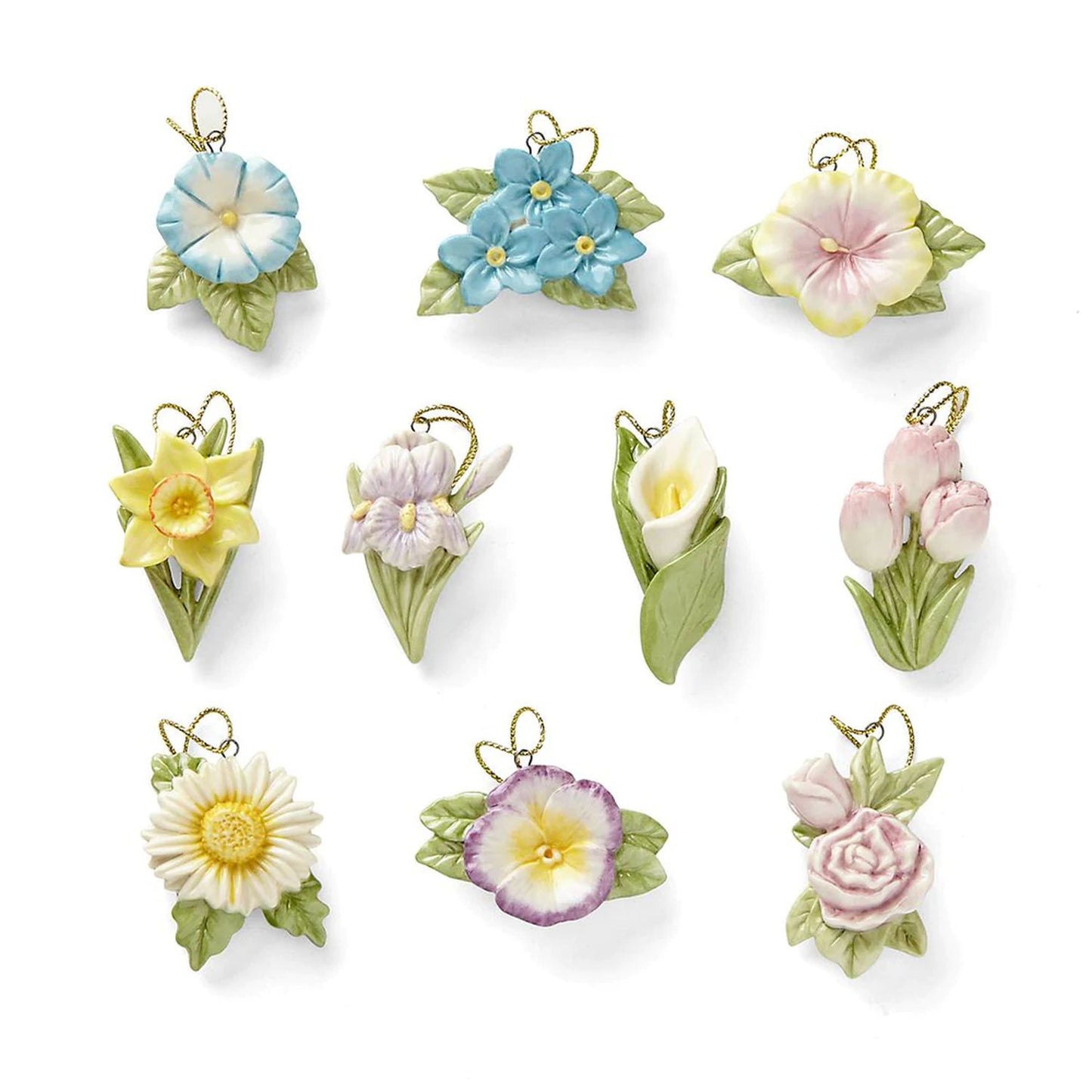 Lenox Celebrate Flowers 10-Piece Ornaments Set