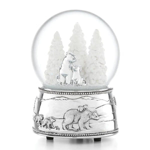 Lenox R&B Seasonal Gifts Polar Bear & Cubs Musical Snow Globe