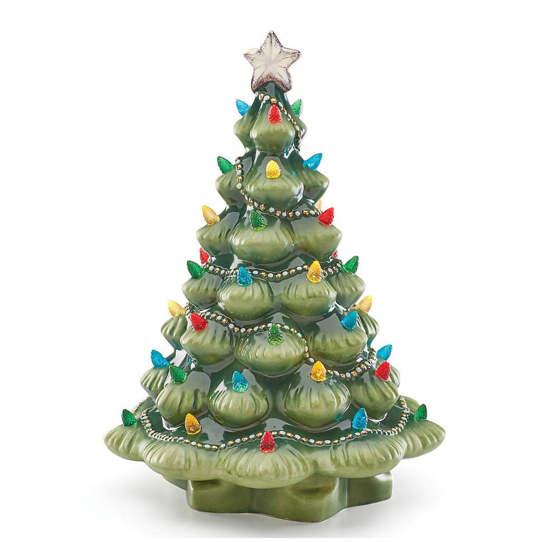 Lenox Treasured Traditions Green Lit Tree Figurine